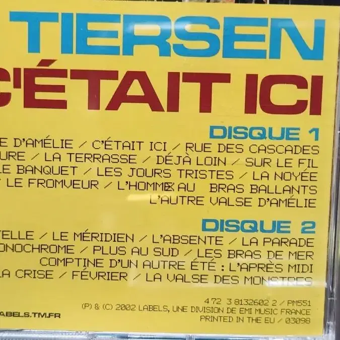 YANN TIERSEN 얀 티에르상 CD - LIVE IN PARIS