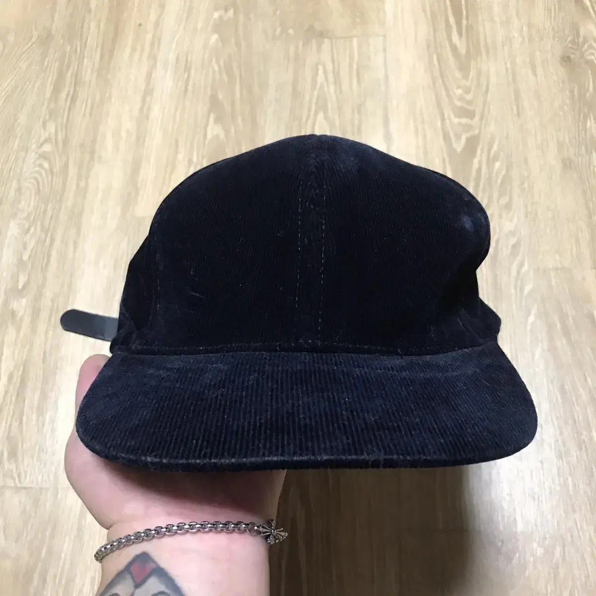 Rare Japan CIAO PANIC corduroy suede and leather strap paneled cap