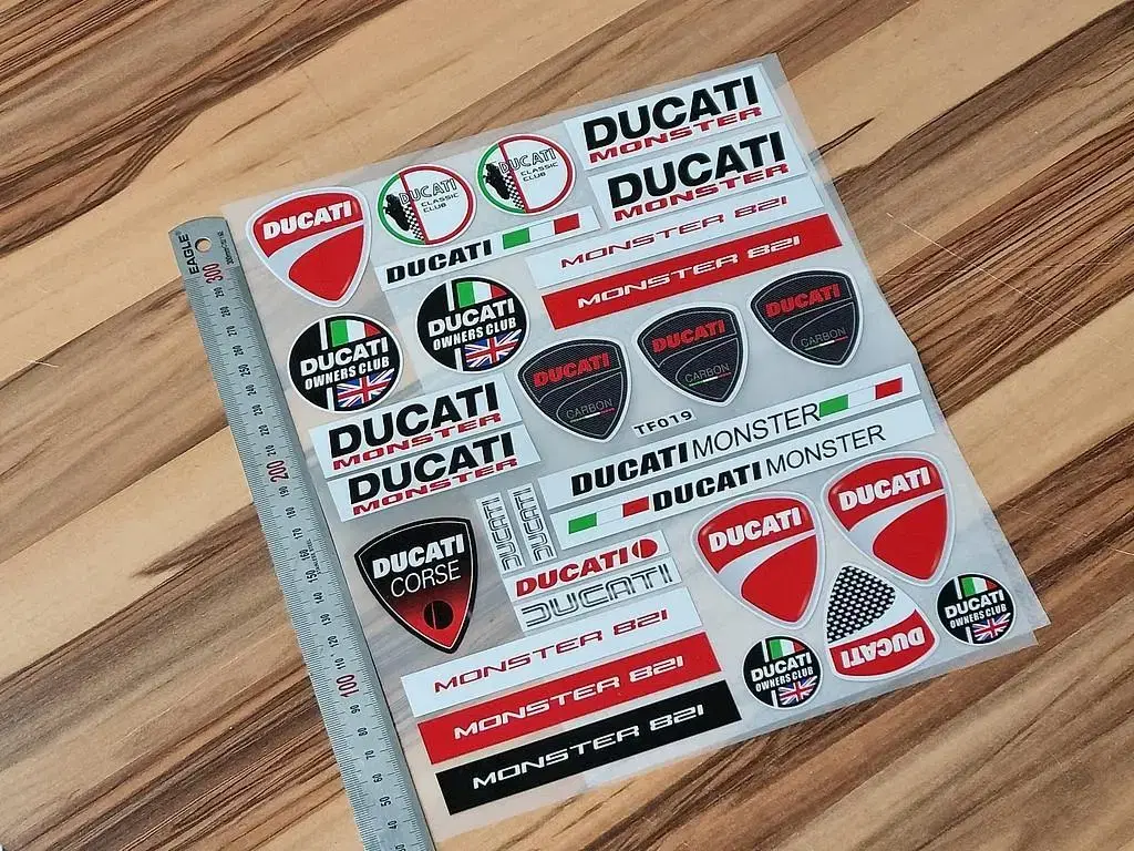 두가티 Ducati 데칼 반사 로고 엠블럼 스티커