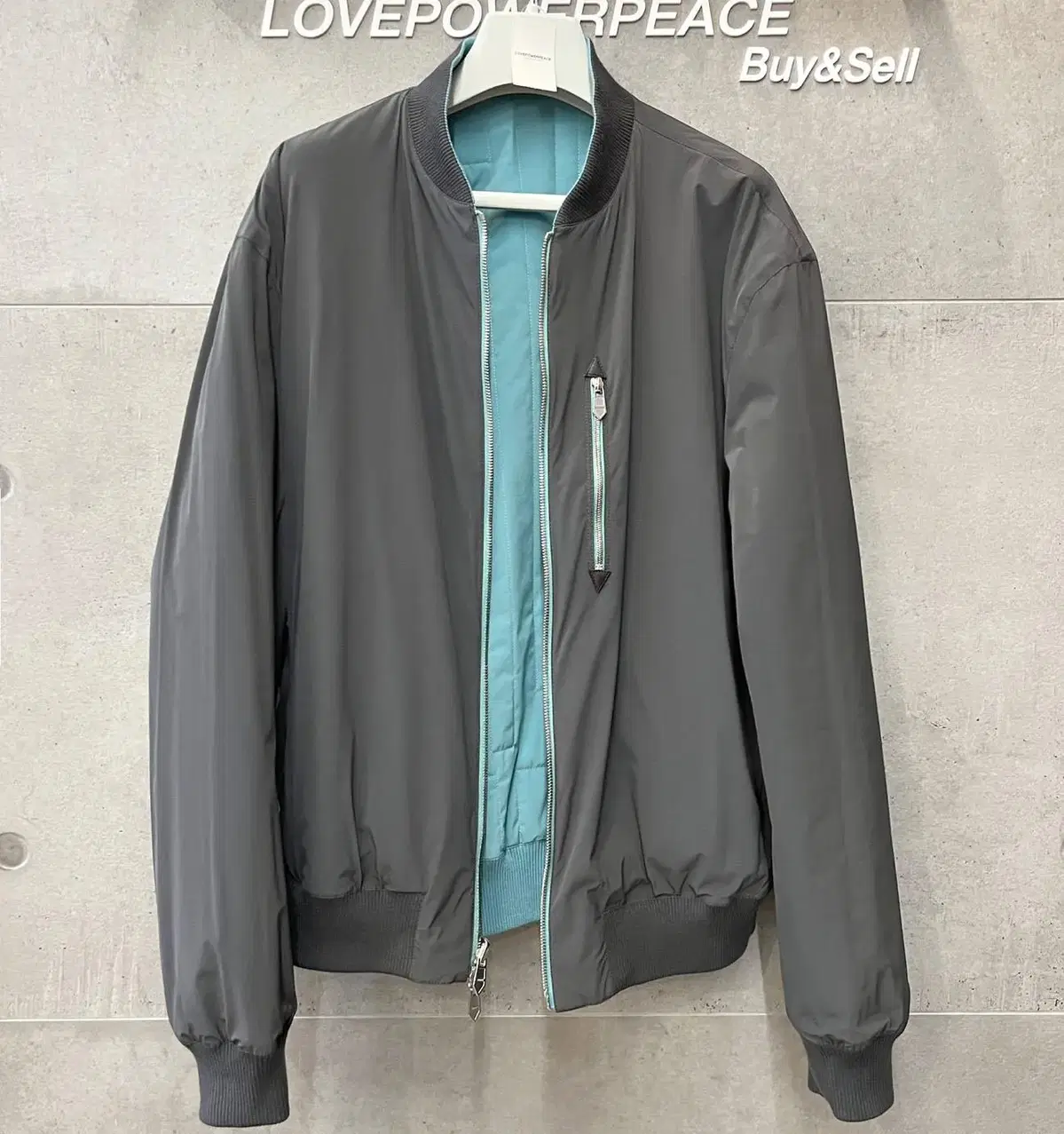 Hermès Reversible Bloo Bell Jacket Gray/Mint-E030804