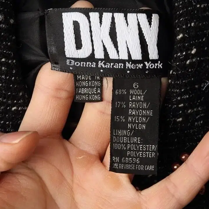 빈티지 자켓 DKNY 울 아우터 카라 긴팔 여성 의류 상의 코트 단추