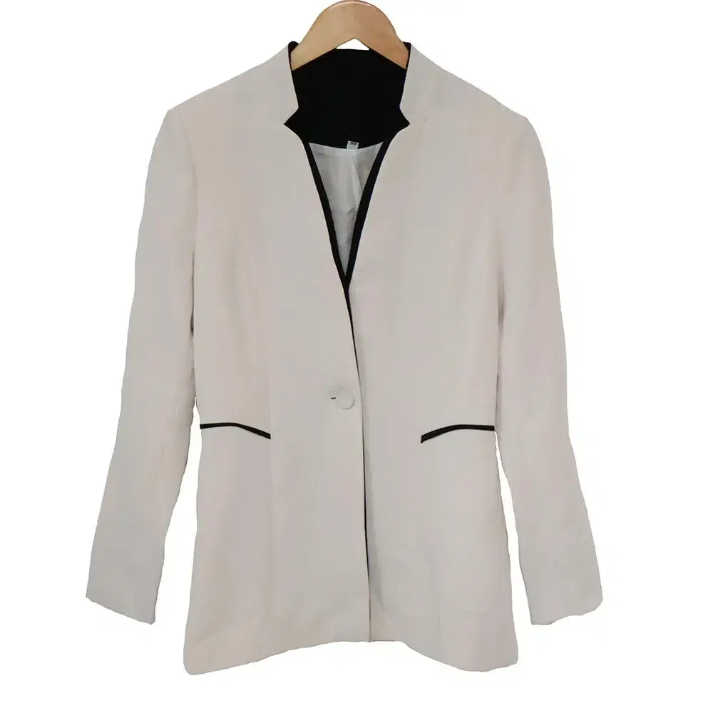 Women's Vintage No-Collar Suit Jacket