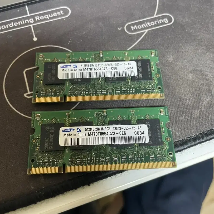 노트북용 ddr2 512MB 2개