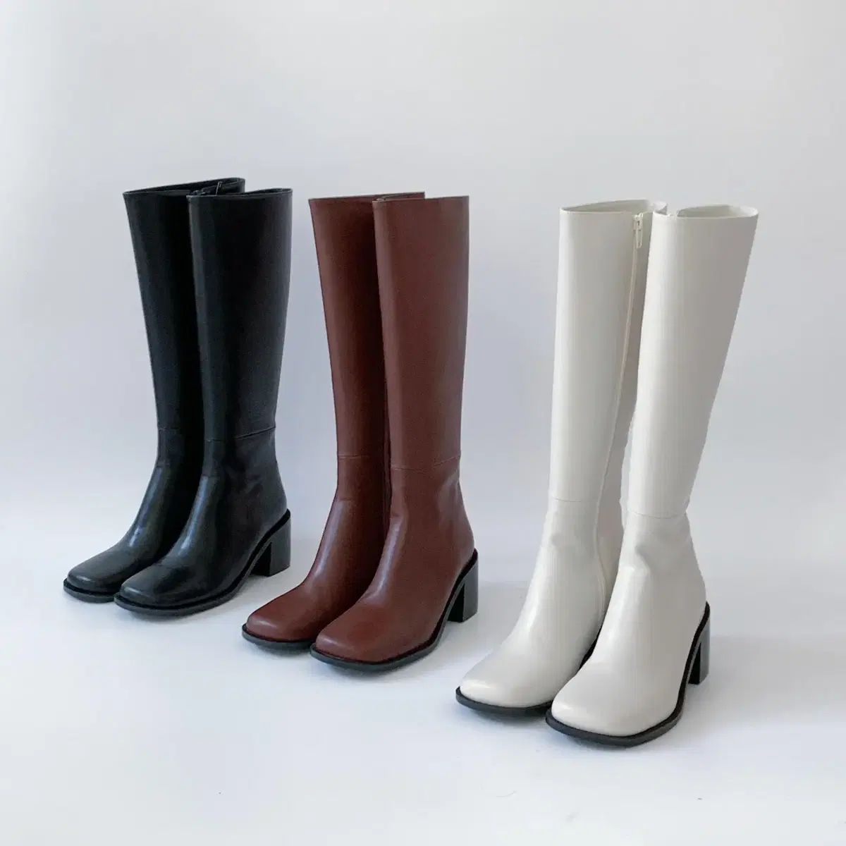 @Sale 9374 Round Toe 6.5cm Modern Chic Long Boots 3-Color