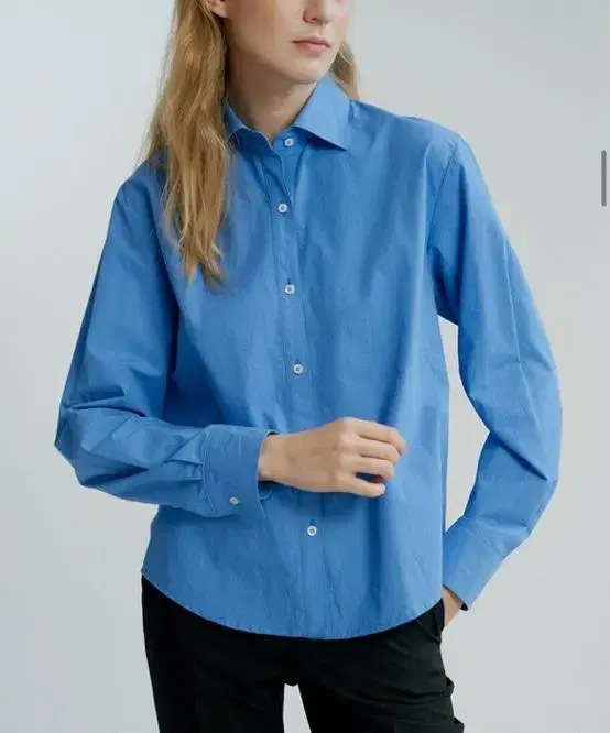 오어 Basic Cotton Shirt Blue