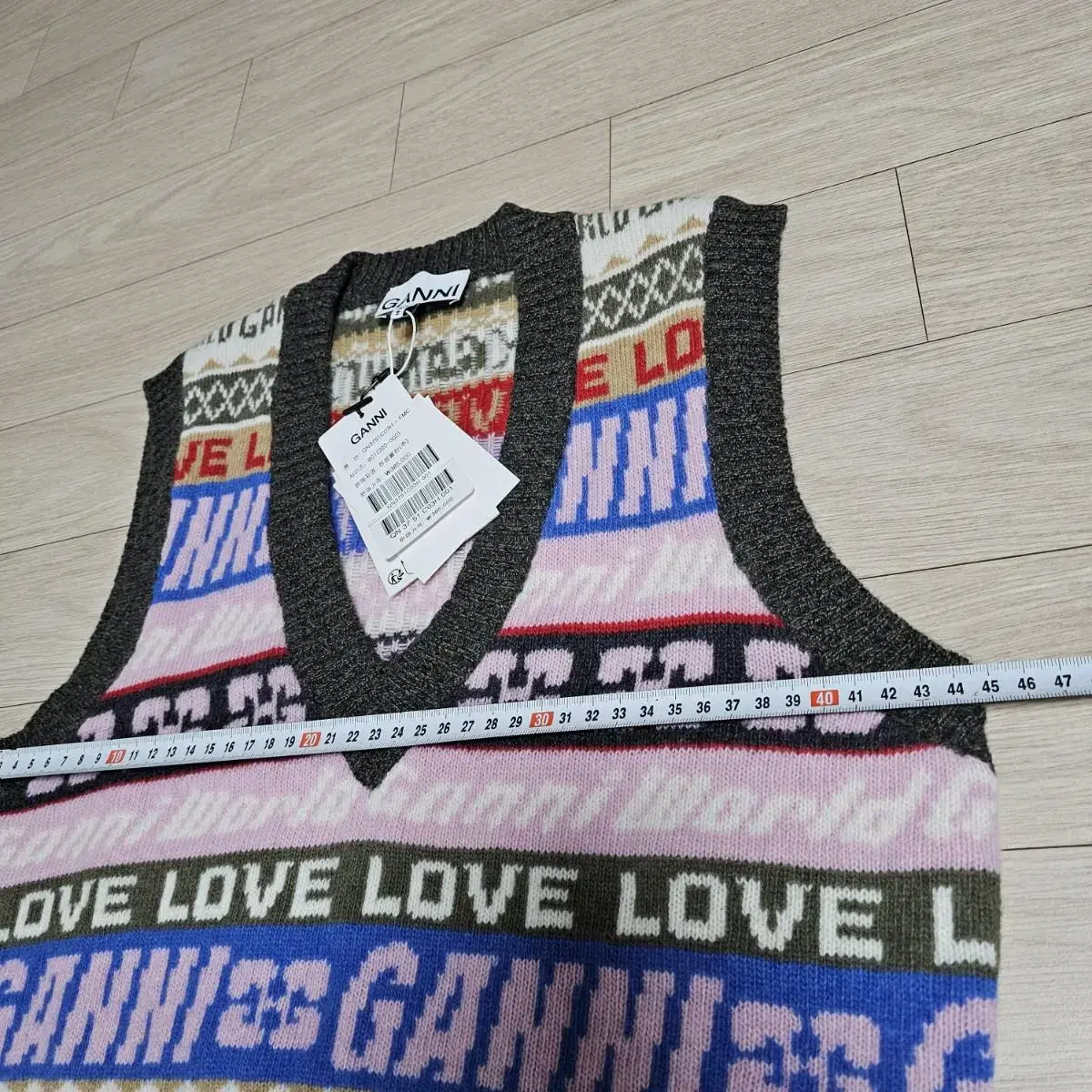 GANNI Graphic V-neck Vest - Multicolour