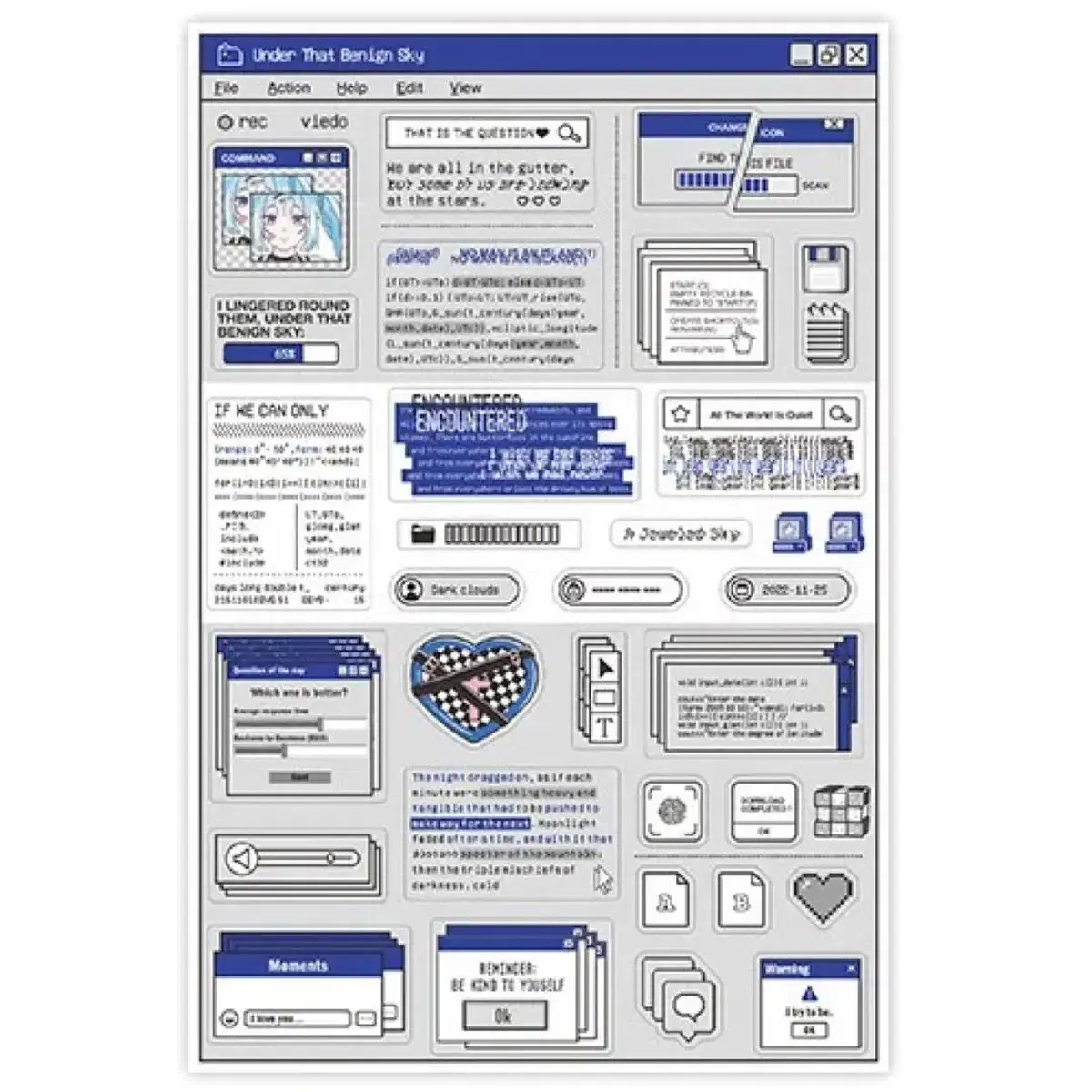 6종 캐릭터 씰스티커 조각스티커 키치 빈티지 감성 다꾸 스크랩 스티커북