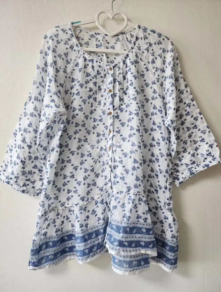 Vintage Mori Girl Floral Asymmetrical Blouse