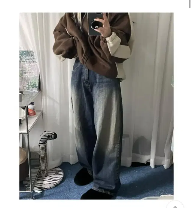 Opm 오피엠 retro wide denim pants 시즈니룩 y2k