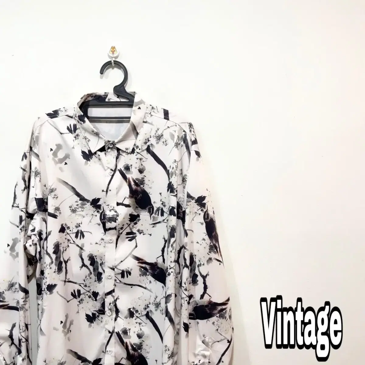 Vintage Floral Print Large Size Pattern gaeul Public Shirt