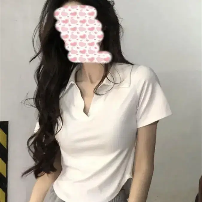 여리여리 카라 반팔티