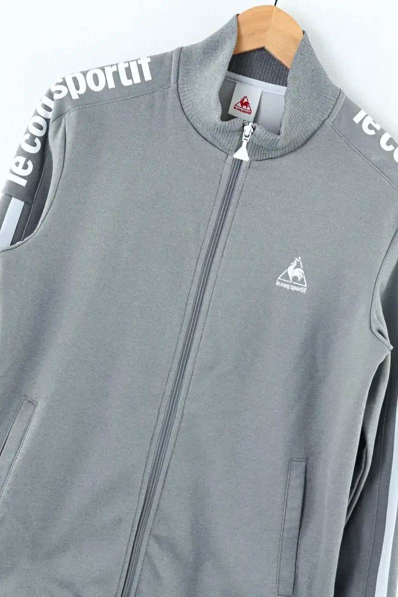 (M) Le Coq Zip-up Jersey Track Top Poly Logo Line Grey EOVintage