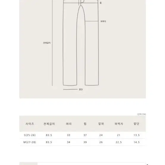 (새상품)슬림일자 데님팬츠 M