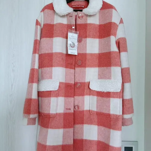 코트 오아이오아이 컬렉션 FUR POINT COAT_pink check