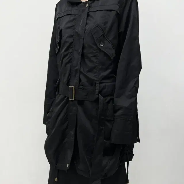 side shirring belt jacket