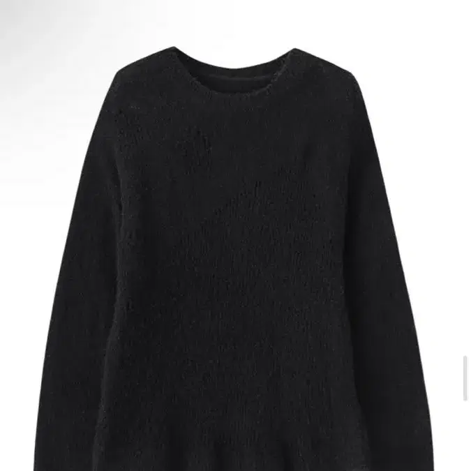 에트몽 니트 Tail Yarn Damage Knit Top Black