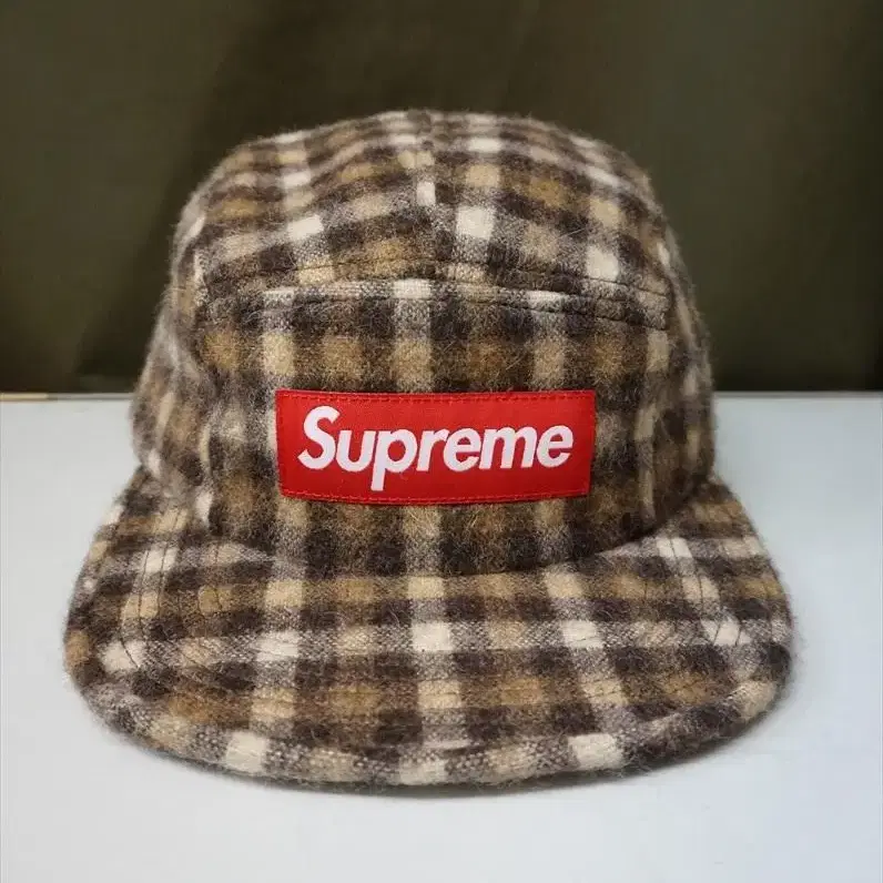 supreme 체크 캠프캡