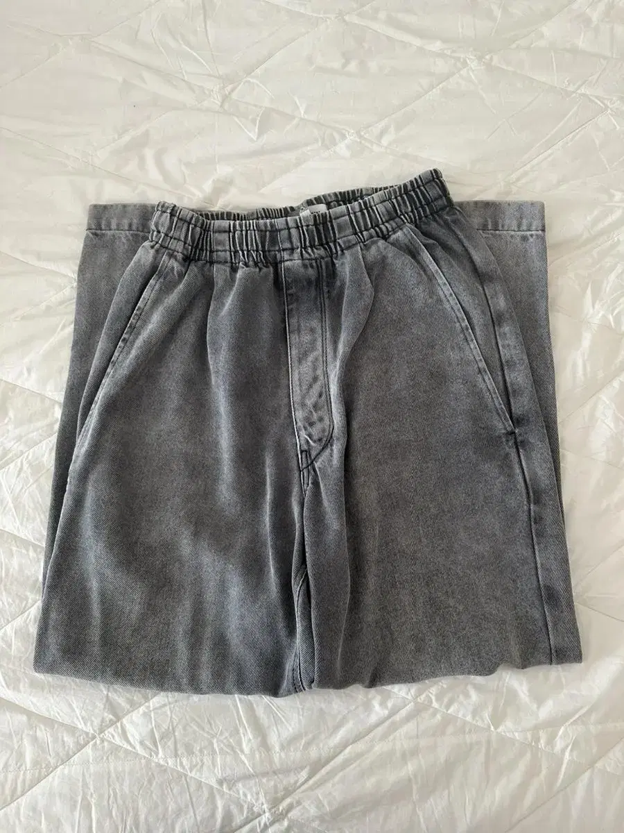 Isabel Marant Banded Denim Pants Dark Grey M