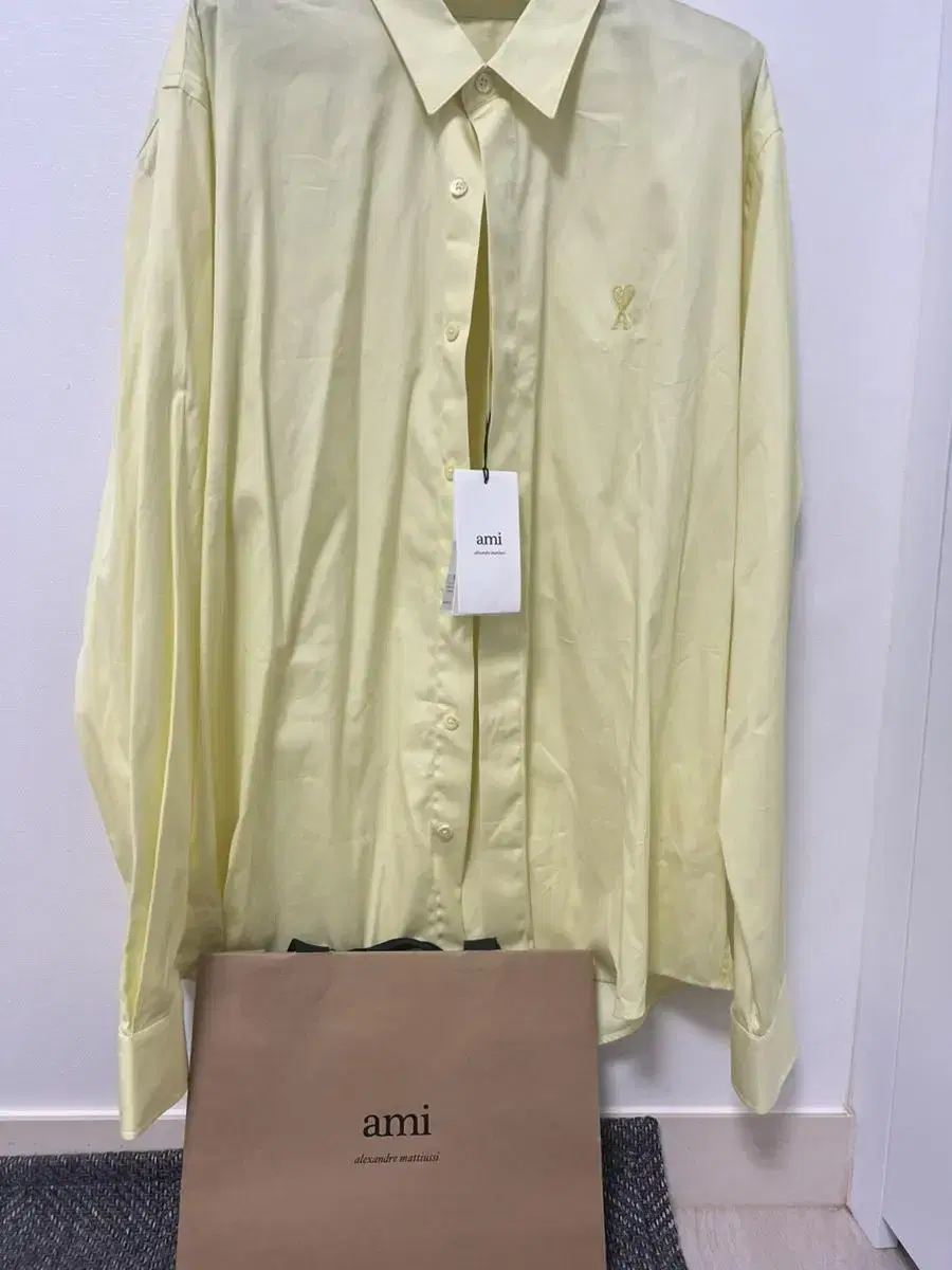 아미 셔츠 ami tonal adc shirt pale yellow 43