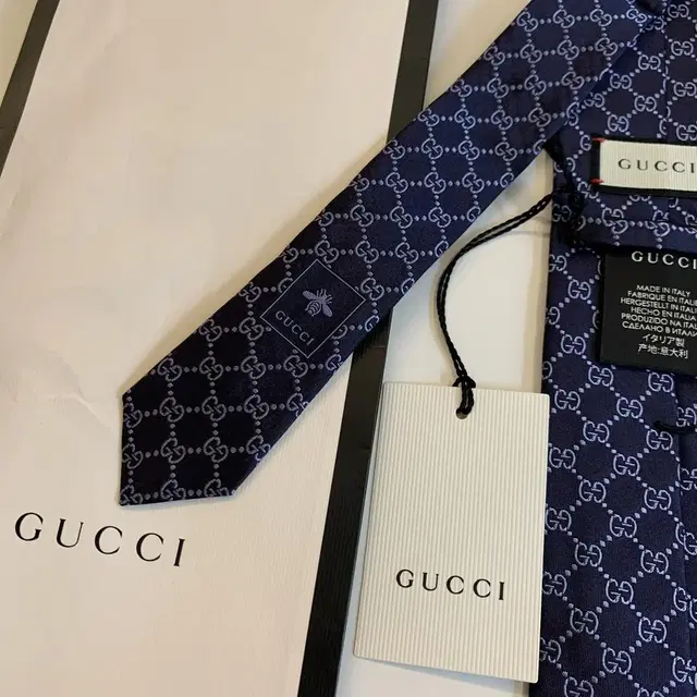 (새상품) 구찌(GUCCI) GG모노그램 명품넥타이 신형라벨 실크정장타이