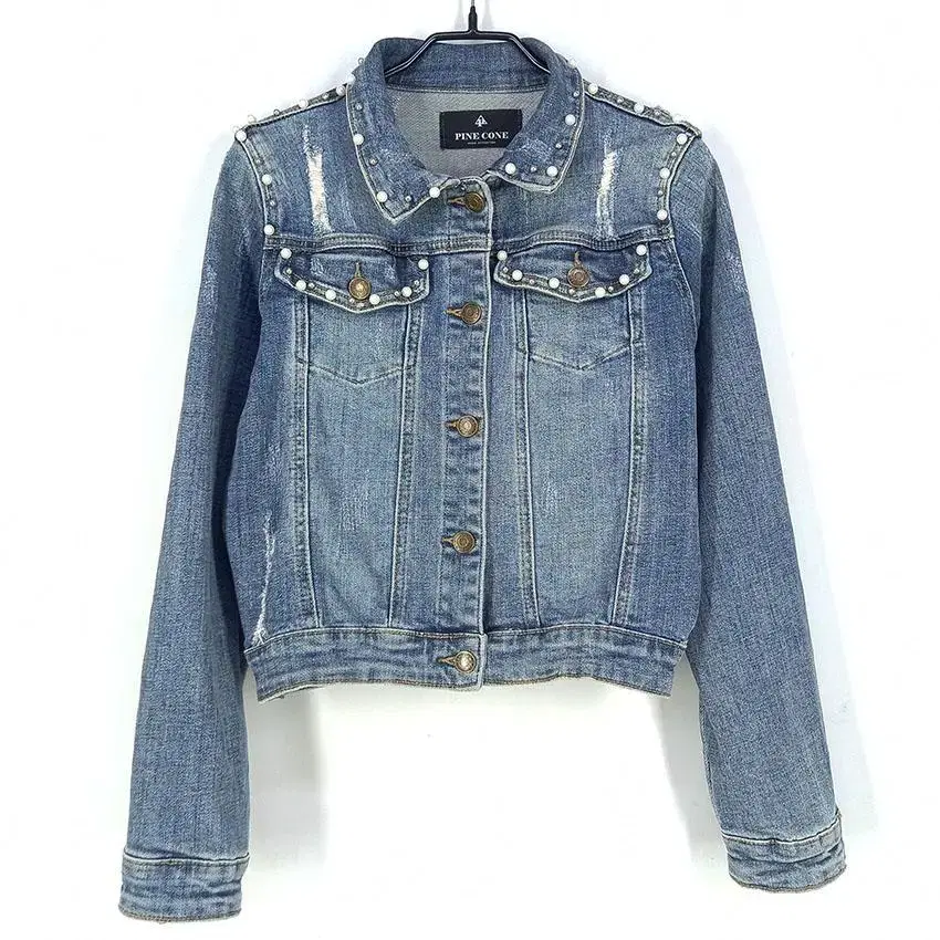 Pinecone Women's Jin Deco Washing Span Hegemony Short Denim Jacket Jungcheong (HU25868)