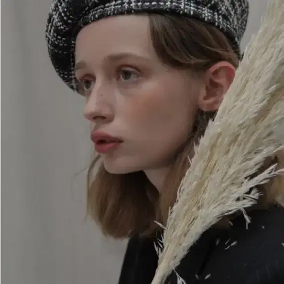 포에지담 Tweed Beret Black&White