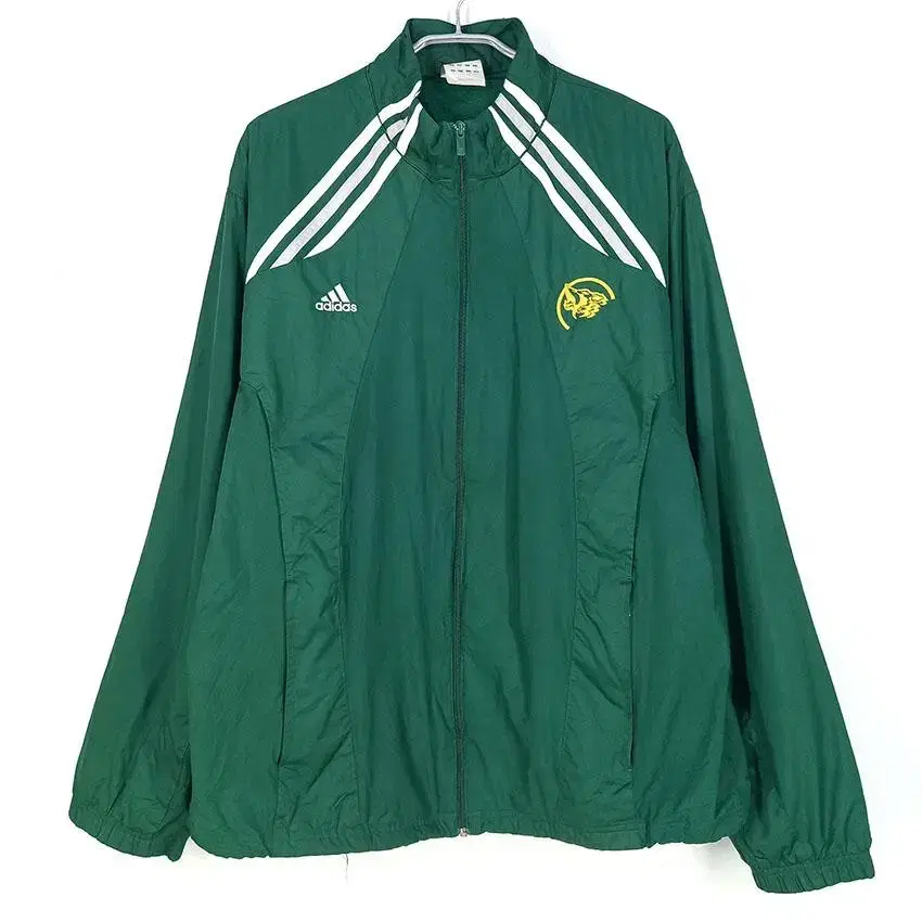 Adidas Men's White Embroidered Windbreaker Jacket Green (HU25884)