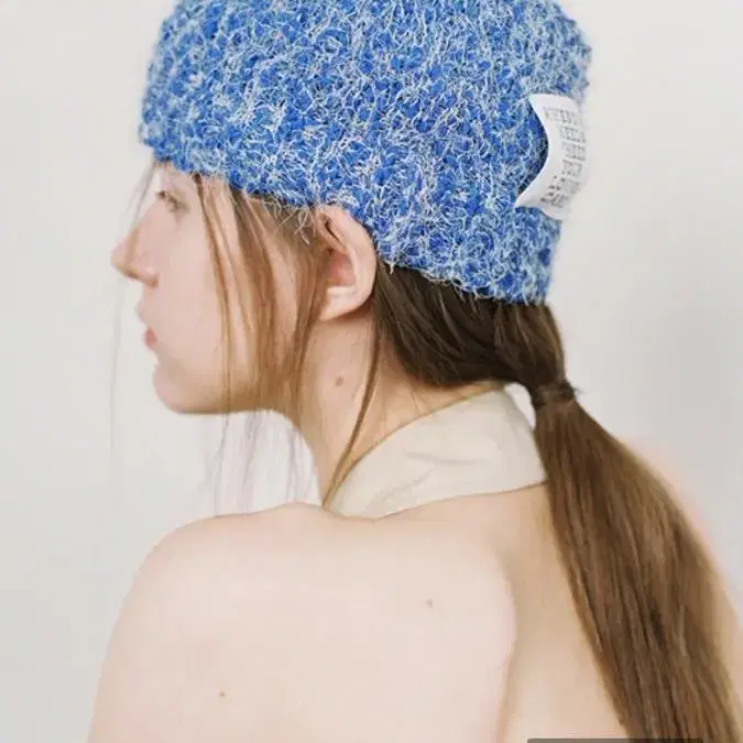 어썸니즈 비니 popcorn knit hat blue