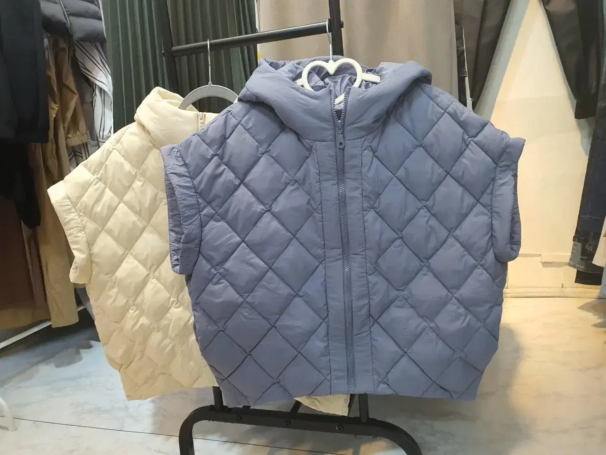 goose-hooded padded vest