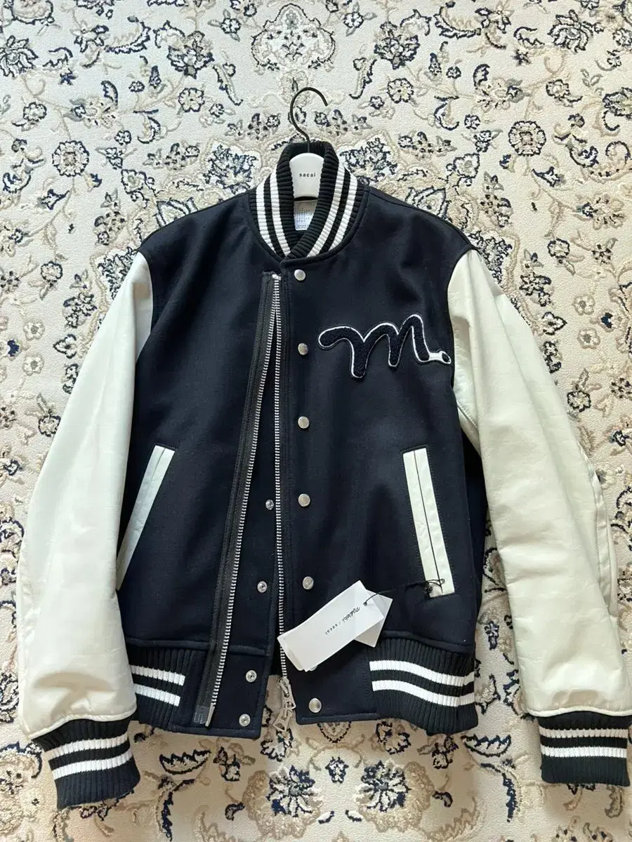 [1]Sakai x Madsaki Wool Varsity Jacket Navy