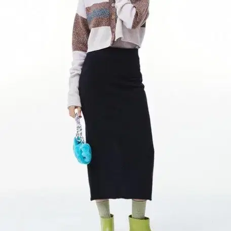 테이즈  raccoon knit pencil skirt