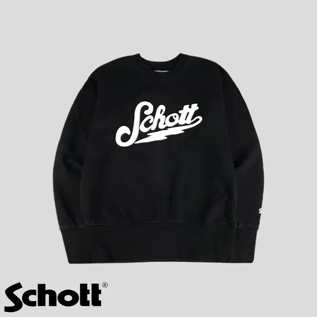 SCHOTT BROSS 쇼트 블랙 화이트 프린팅 코튼100 헤비코튼 스웻