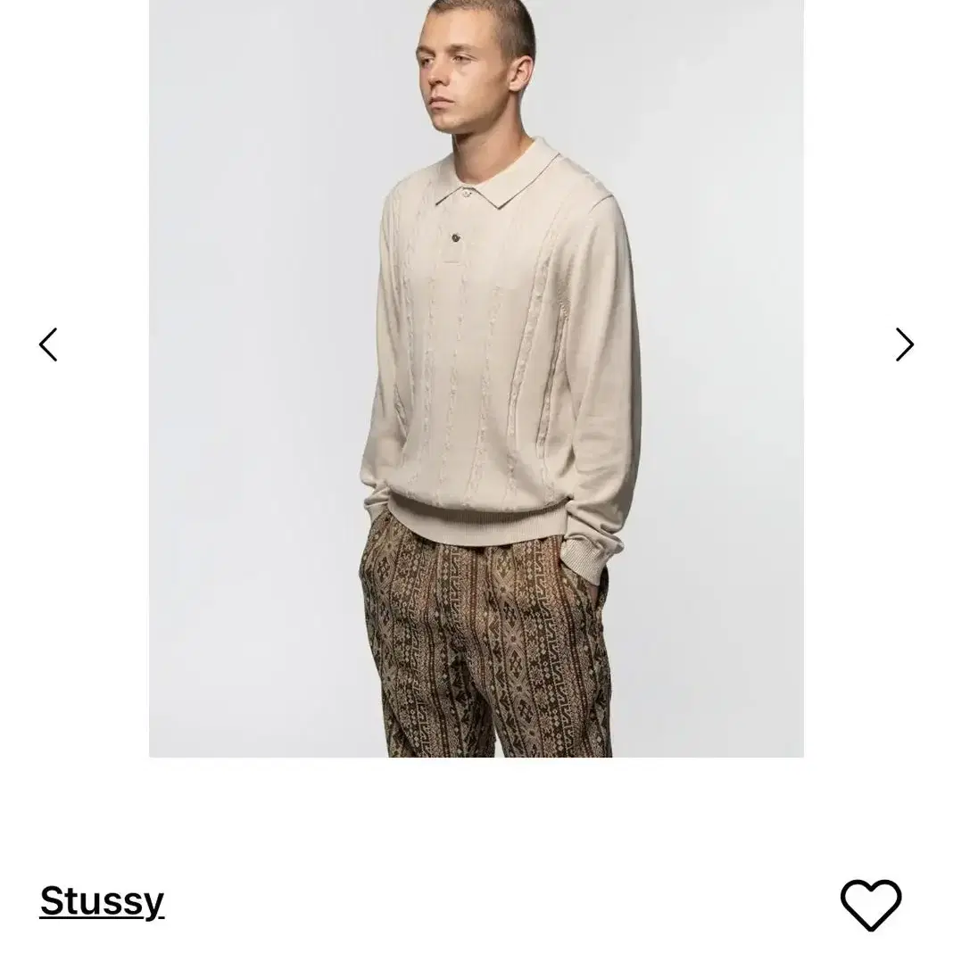 스투시 stussy 체인 롱슬리브 니티드 폴로 2xl