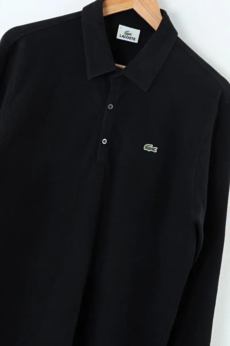 (XL) Lacoste kara Long Sleeve T-Shirt Plain Solid Black Iovintage