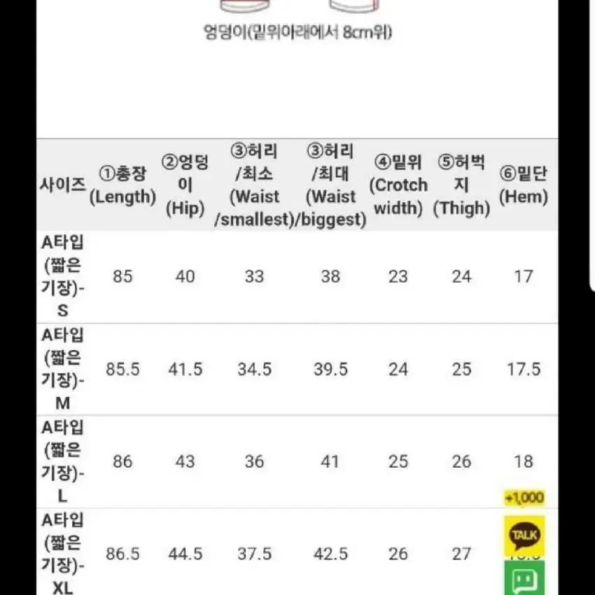 새상품 [m]캔마트 기모일자팬츠-짧은기장