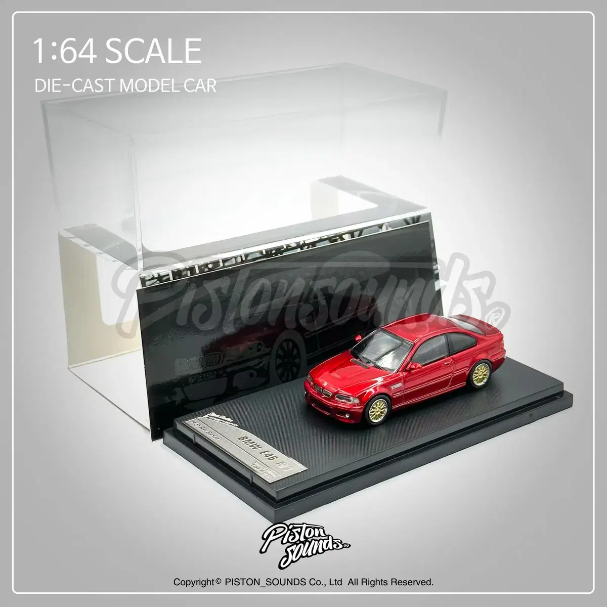 1:64스케일 BMW E46 M3 BBS골드 다이캐스트 캔디레드 올드카