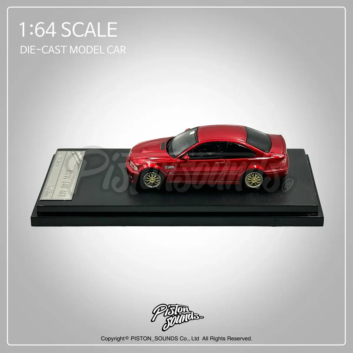 1:64스케일 BMW E46 M3 BBS골드 다이캐스트 캔디레드 올드카