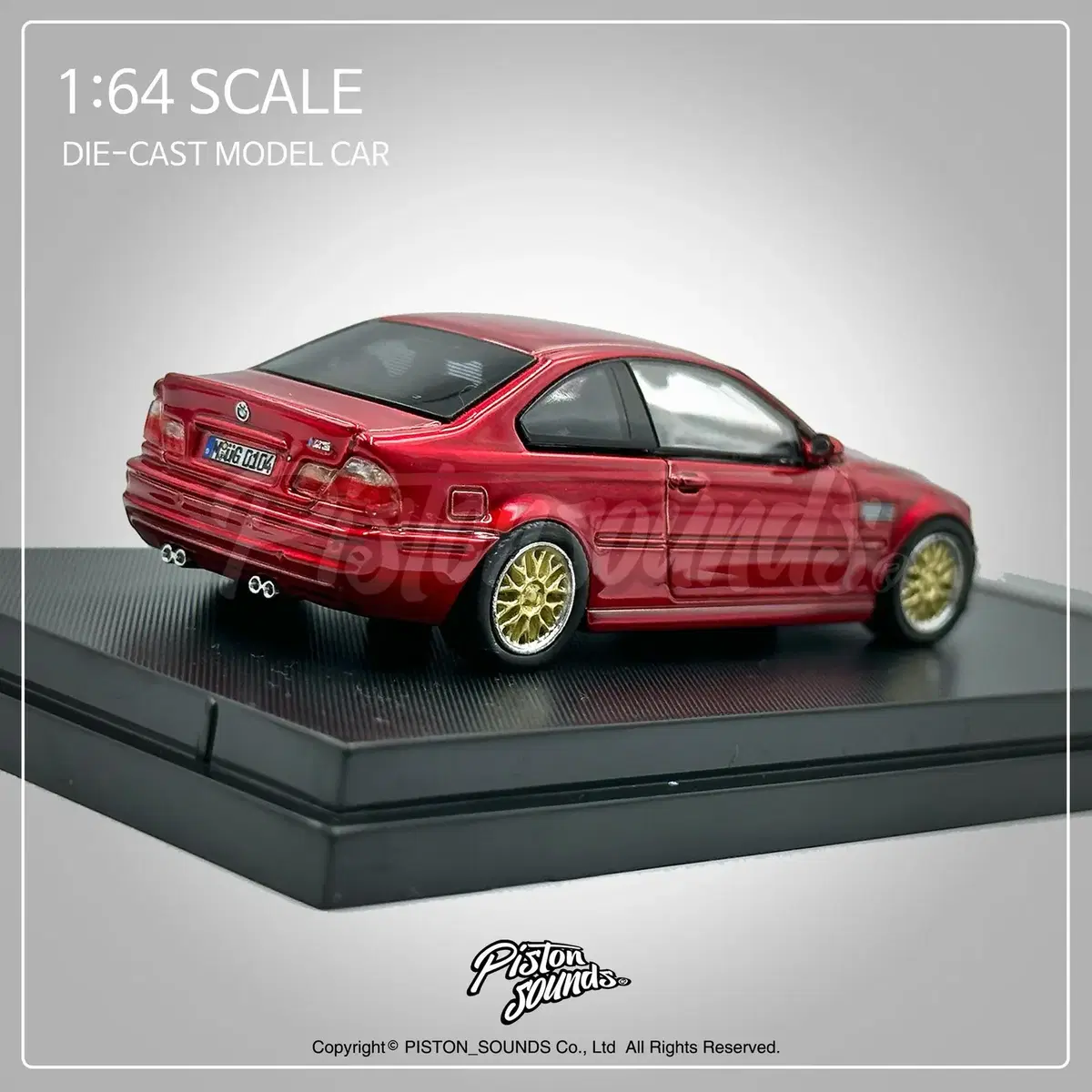 1:64스케일 BMW E46 M3 BBS골드 다이캐스트 캔디레드 올드카