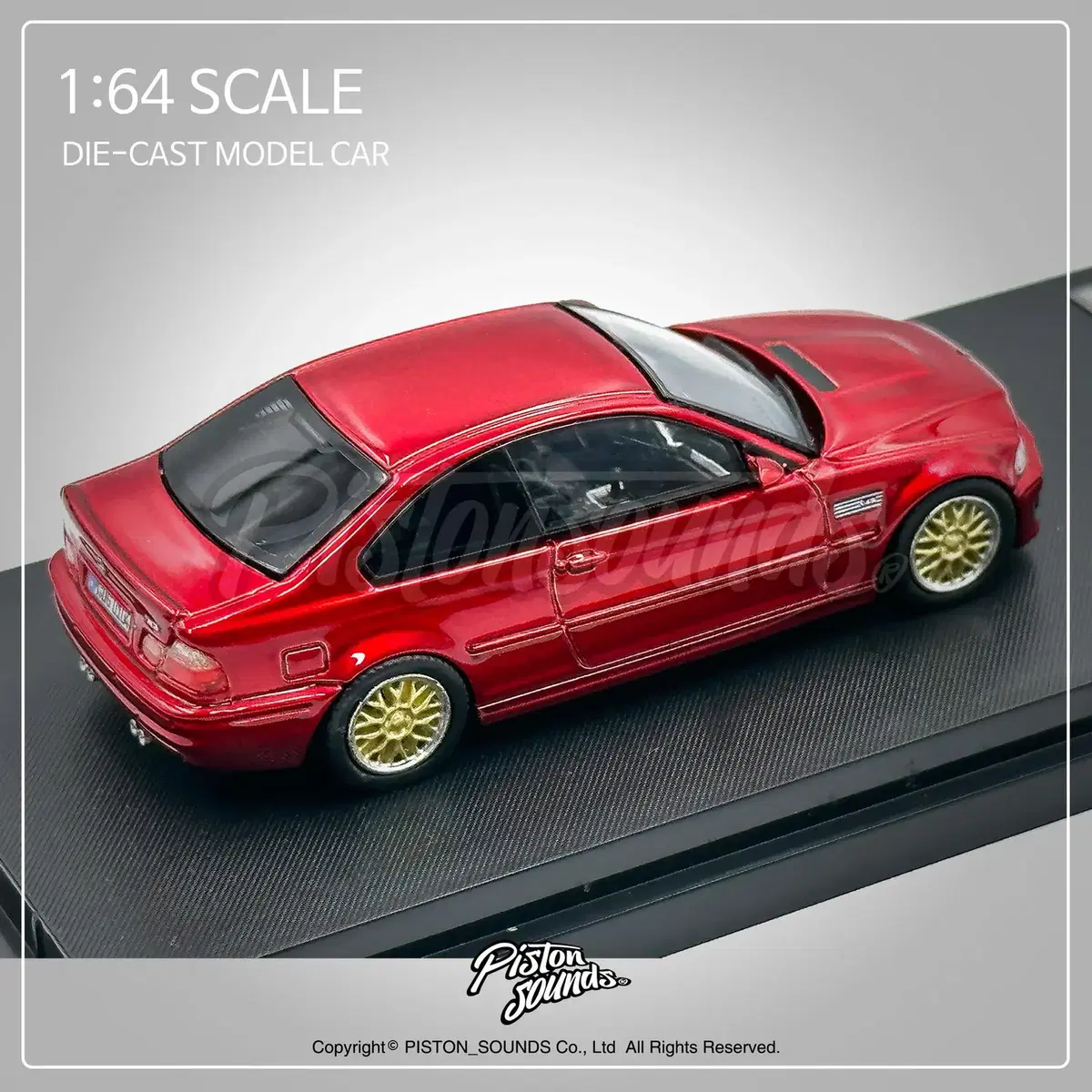 1:64스케일 BMW E46 M3 BBS골드 다이캐스트 캔디레드 올드카