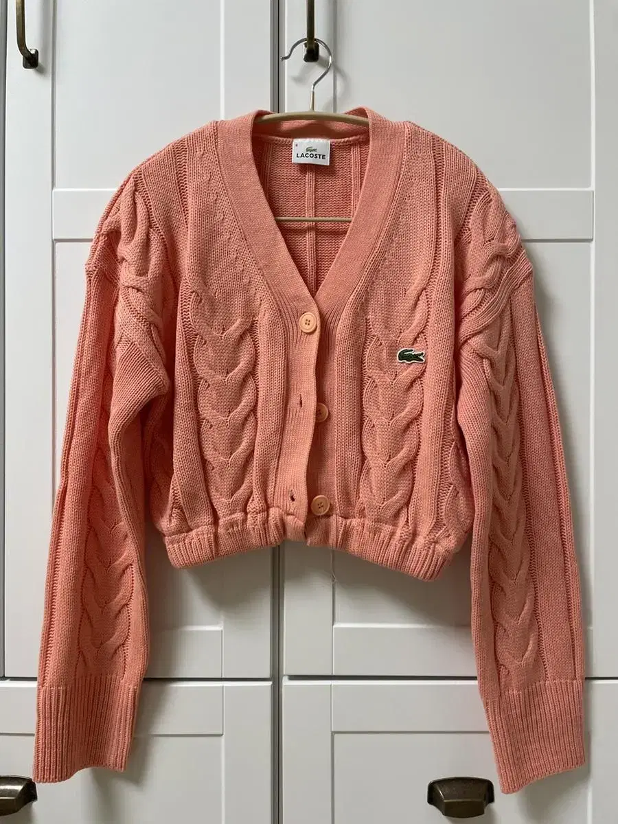 Lacoste Cropped Twisted Cardigan