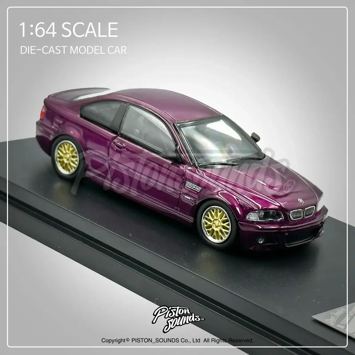 1:64스케일 BMW E46 M3 BBS골드 다이캐스트 메탈릭퍼플 올드카