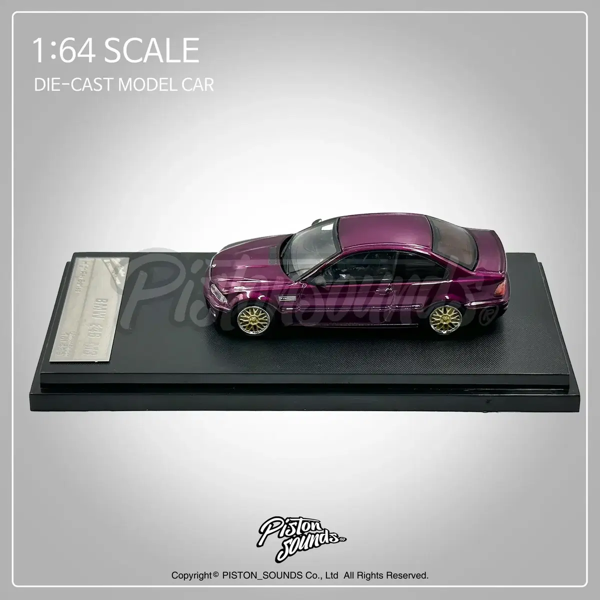 1:64스케일 BMW E46 M3 BBS골드 다이캐스트 메탈릭퍼플 올드카