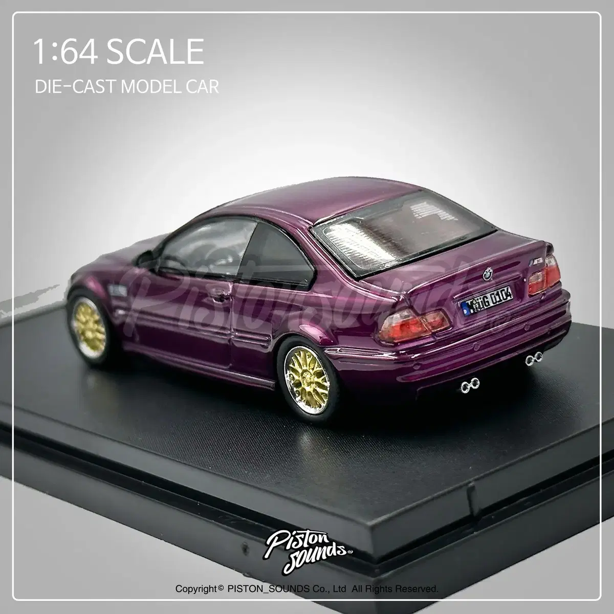 1:64스케일 BMW E46 M3 BBS골드 다이캐스트 메탈릭퍼플 올드카