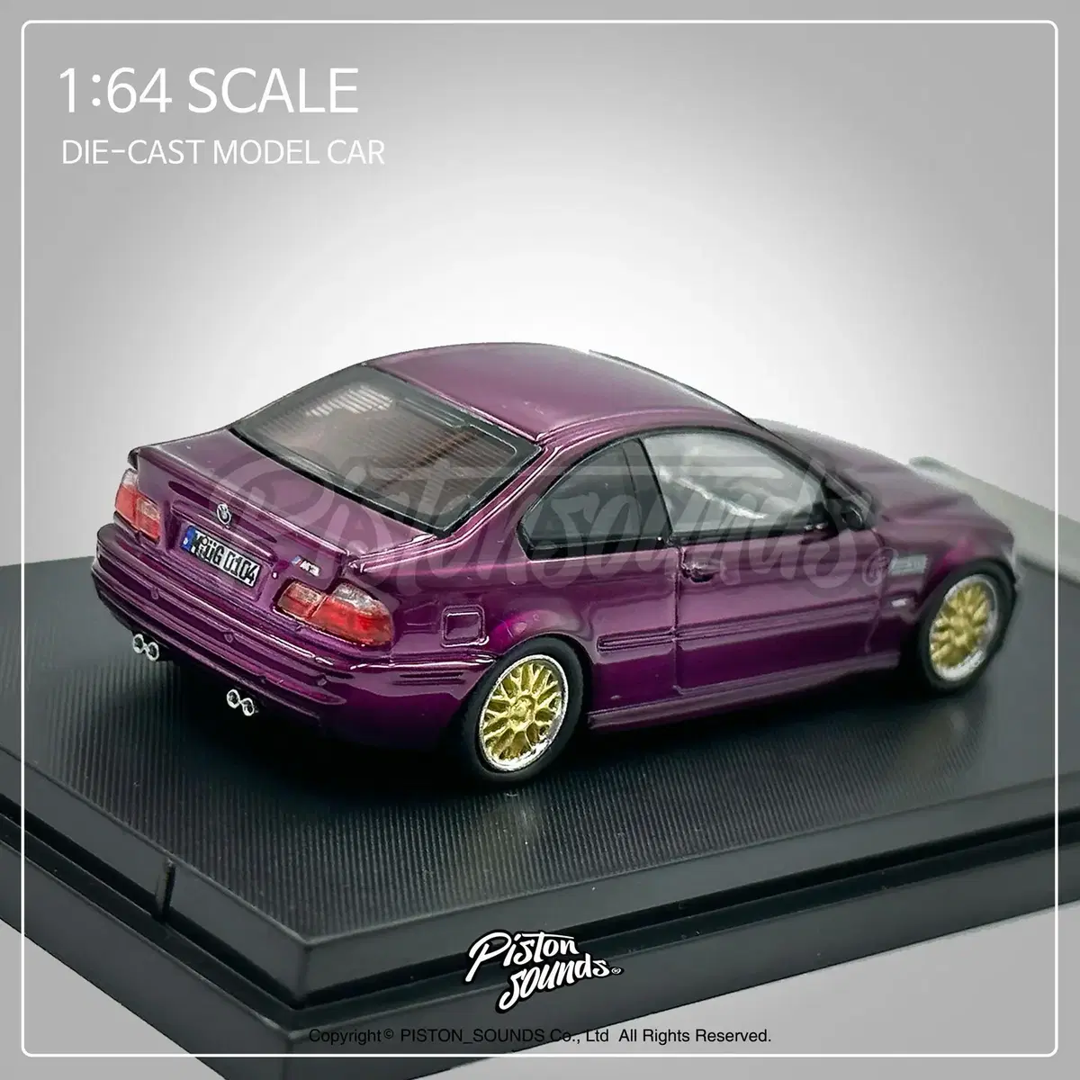 1:64스케일 BMW E46 M3 BBS골드 다이캐스트 메탈릭퍼플 올드카