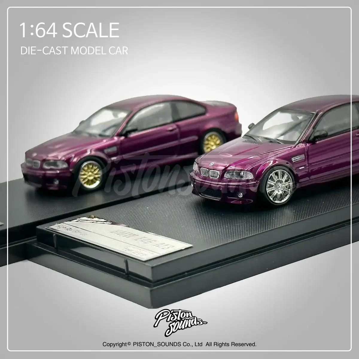 1:64스케일 BMW E46 M3 BBS골드 다이캐스트 메탈릭퍼플 올드카