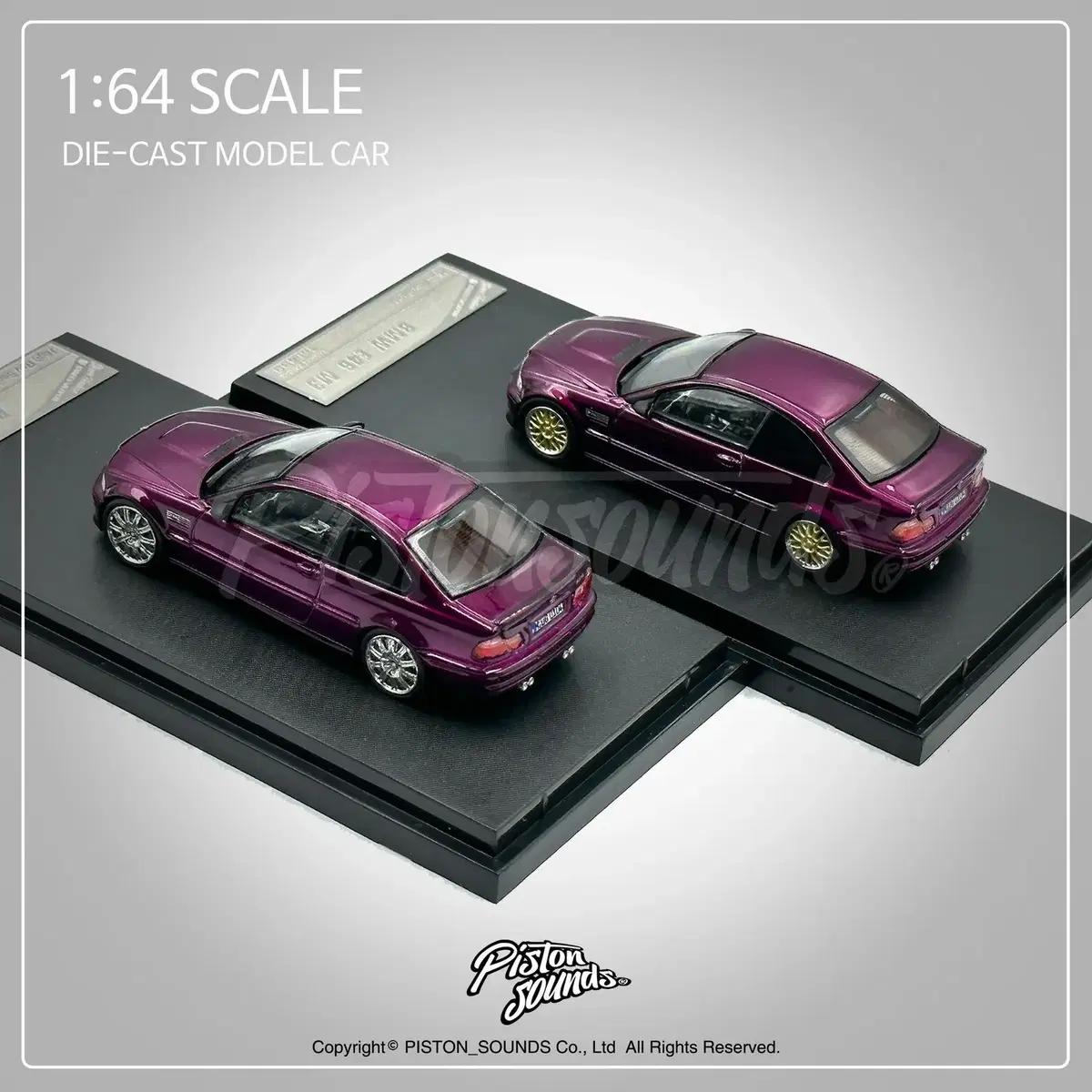 1:64스케일 BMW E46 M3 메탈릭퍼플 다이캐스트 올드카 엠쓰리