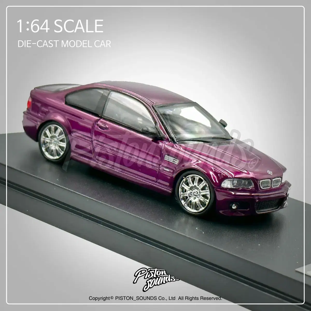 1:64스케일 BMW E46 M3 메탈릭퍼플 다이캐스트 올드카 엠쓰리