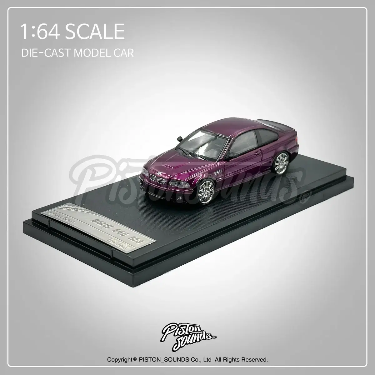 1:64스케일 BMW E46 M3 메탈릭퍼플 다이캐스트 올드카 엠쓰리