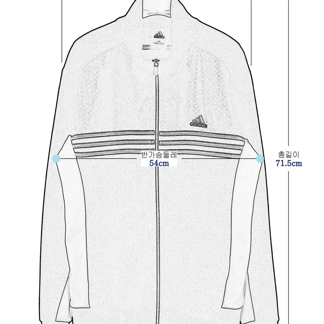 '아디다스(adidas)'  골드라인 저지트랙탑 블랙화이트(95)