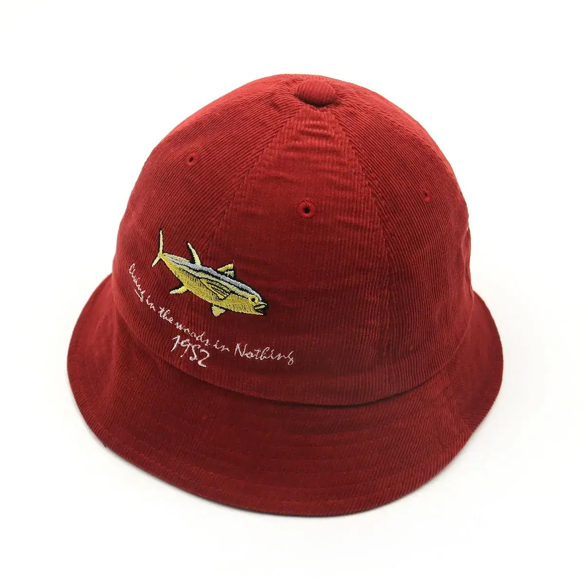 57cm corduroy bucket embroidered hat / C015P -052